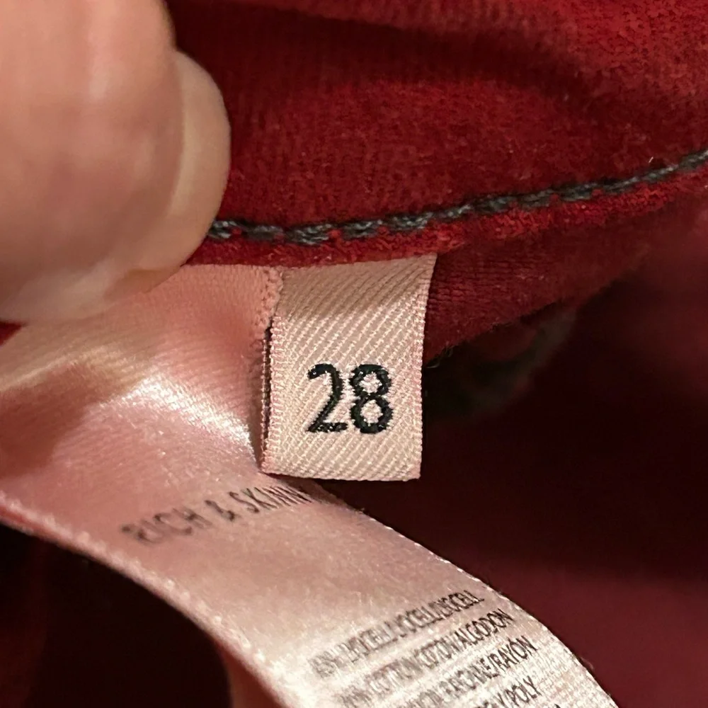 Rich & Skinny Red Skinny Cropped Jeans Size 28 EUC - Picture 4 of 5